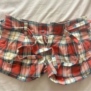 Hollister Red Plaid Skirt